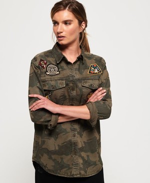 Superdry Oversized Denim Női Ing Camo | ICDGU6348